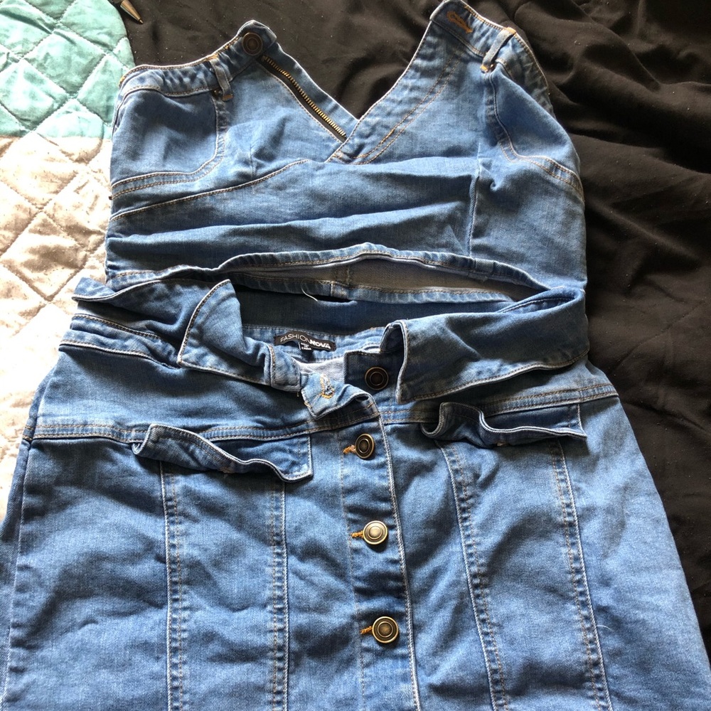 Denim two piece set